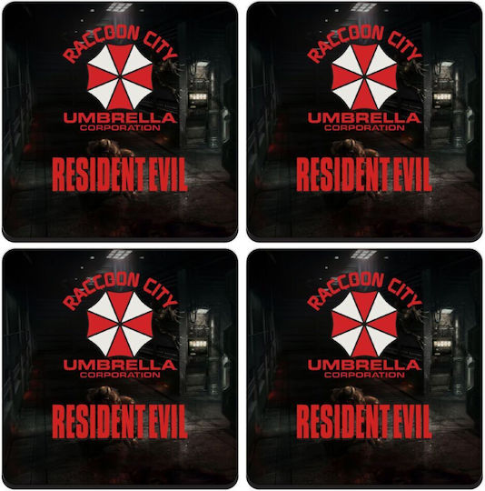 Koupakoupa Resident Evil Suporturi pentru pahare Lemn Negru 4buc