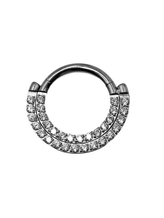 Poco Loco Body Earring Hoop Titanium with Stones