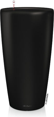 Lechuza Rondo Auto-udare Ghiveci Metal Black Checkmate 40cm.