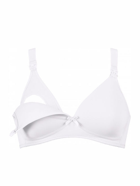 Naturana Maternity & Nursing Bra with Clips White