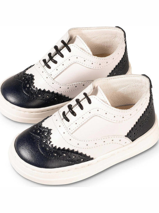 Babywalker White-Blue Baptism Leather Oxfords