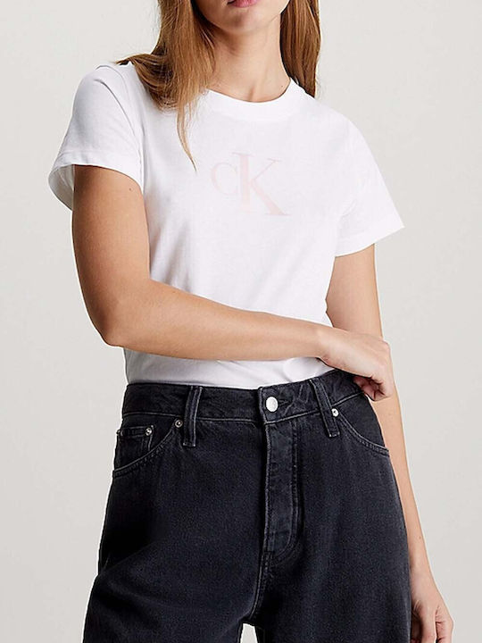Calvin Klein Γυναικείο Αθλητικό T-shirt Λευκό