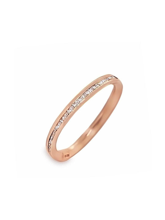 Xryseio Women's Gold Eternity Ring with Zircon 14K