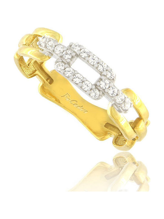 Fa Cad'oro Femeie Inel cu Zirconiu din Aur 14K