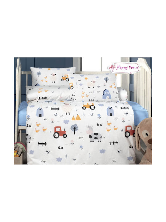 Beauty Home Baby Sheets Set Crib Cotton Blue 100x150cm