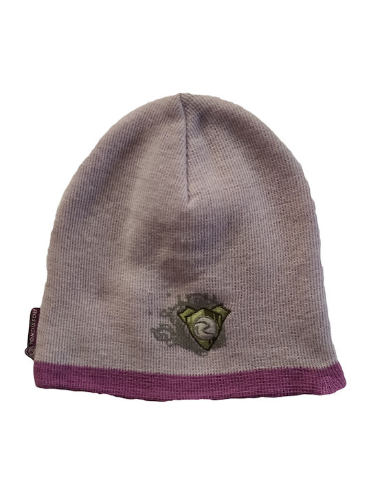 Beanie Γυναικείος Reversible Σκούφος Πλεκτός σε Μωβ χρώμα
