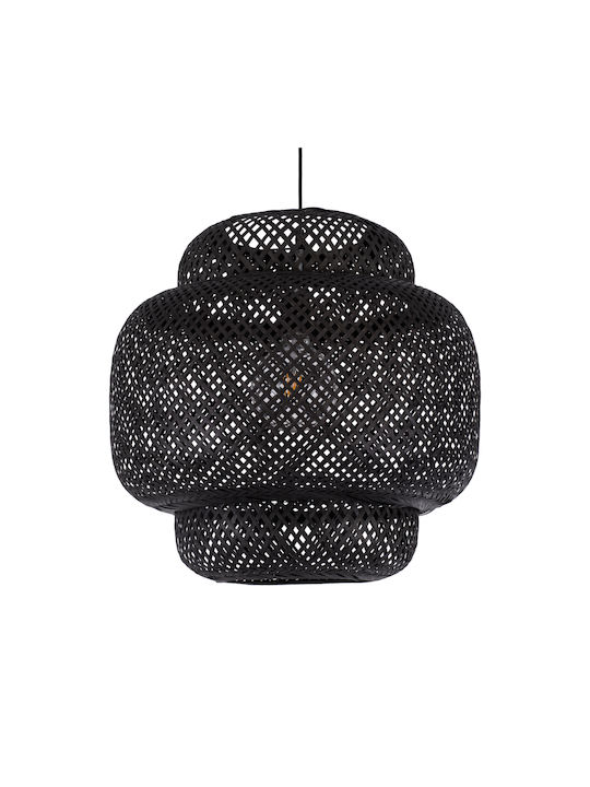 GloboStar Maldives Pendant Light Single-Light Grid for Socket E27 Black