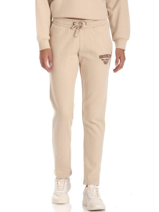 Admiral Damen-Sweatpants Beige Vlies