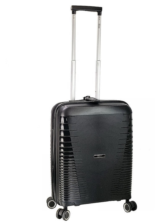 Rain Cabin Hard Black Suitcase with 4 Wheels He...