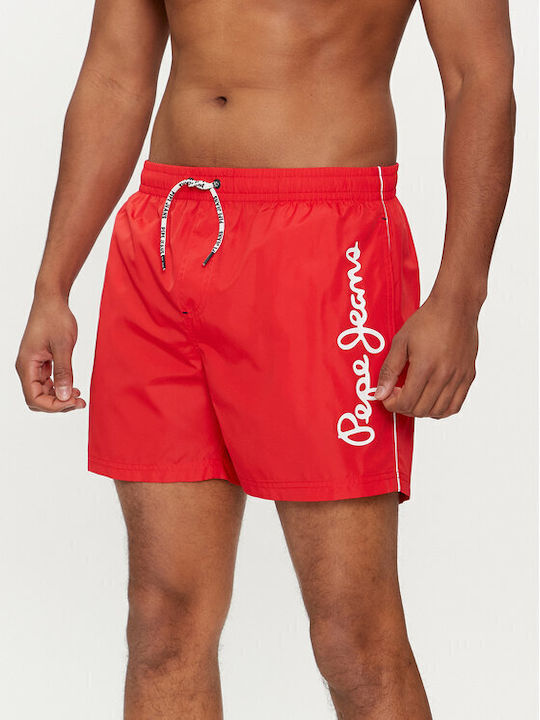 Pepe Jeans Logo Men's Swimwear Shorts red