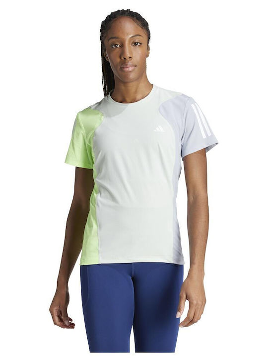 Adidas Γυναικείο Αθλητικό T-shirt Fast Drying με Διαφάνεια Γαλάζιο
