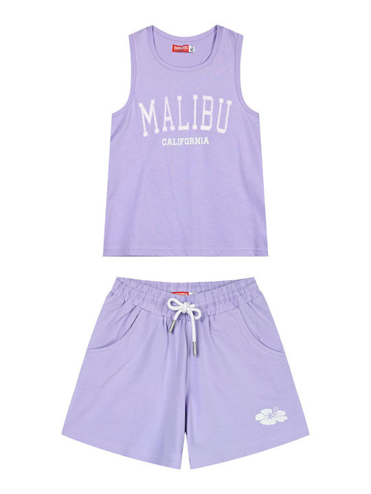 Energiers Kinder Set mit Shorts Sommer 2Stück Lilac