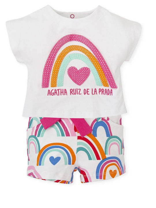 Agatha Ruiz De La Prada Kinder Set mit Shorts Sommer 2Stück Weiß