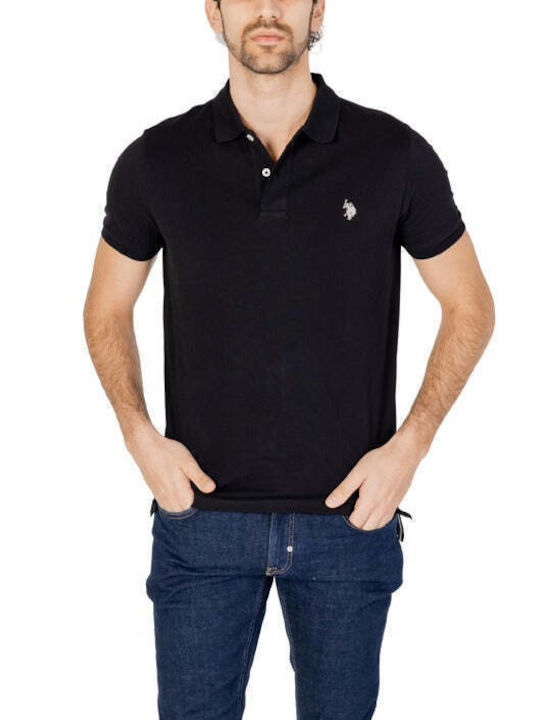 U.S. Polo Assn. Bluza Bărbătească cu Mânecă Scurtă Polo Neagră