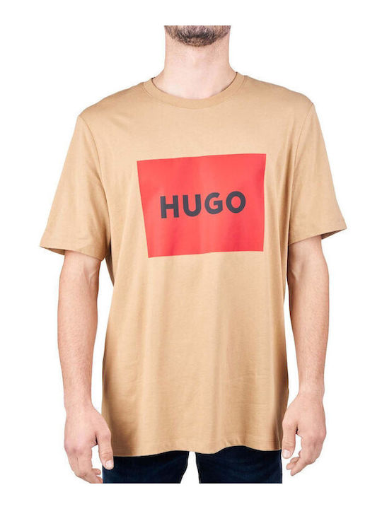 Hugo Boss Bluza Bărbătească cu Mânecă Scurtă beige