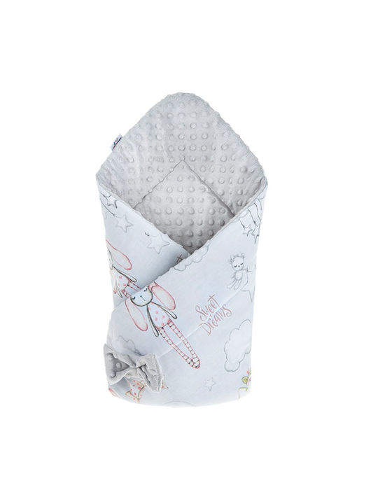 Qmini Babydecke Wickeltücher für Kinderzimmer Baumwolle Graue Rabbit Night 80x80cm