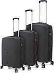 Benzi Travel Suitcases Black with 4 Wheels Set of 3pcs