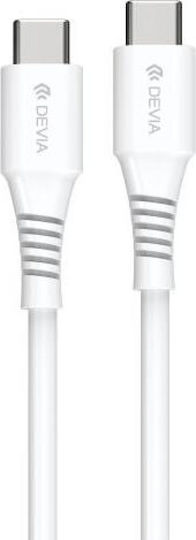 Devia USB 2.0 Cable USB-C Male - USB-C 60W PD White 1m EC636