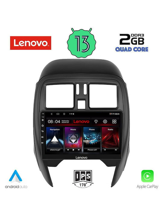 Lenovo Ηχοσύστημα Αυτοκινήτου για Nissan Micra 2014-2017 (Bluetooth/USB/WiFi/GPS/Apple-Carplay/Android-Auto) με Οθόνη Αφής 9"