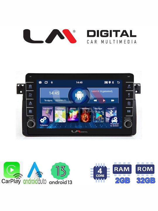 LM Digital Car Audio System for BMW Series 3 (E46) 1998>2005 (Bluetooth/USB/WiFi/GPS/Apple-Carplay/Android-Auto)
