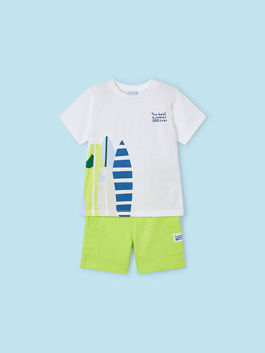 Mayoral Kids Set with Shorts Summer 2pcs White Μακο