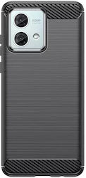 Hurtel Carbon Back Cover Silicone Durable Black (Moto G84)