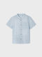 Mayoral Kids Checked Linen Shirt Light Blue