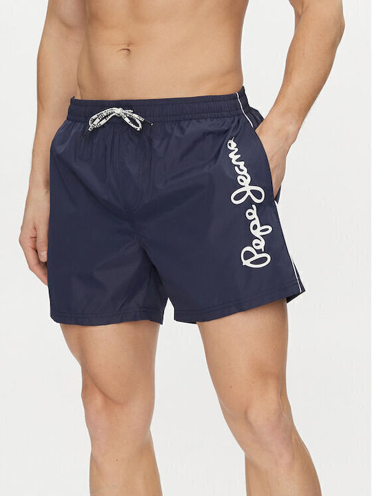 Pepe Jeans Logo Men's Swimwear Shorts Navy Blue