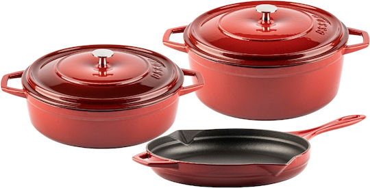Hosse Set De Vase De Gătit Din Fontă Rubin 3 Piese