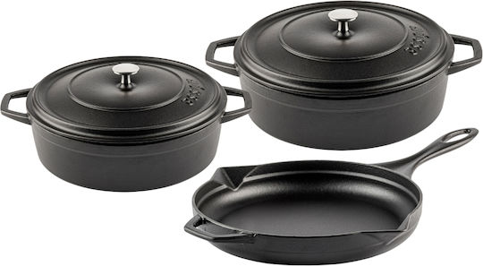 Hosse Hosse Kochgeschirr-Set aus Gusseisen Black Onyx 3-teilig