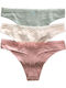 Βαμβακερά Women's String 3Pack with Lace ECRU-PHYSICAL-SMOOTH THIGH