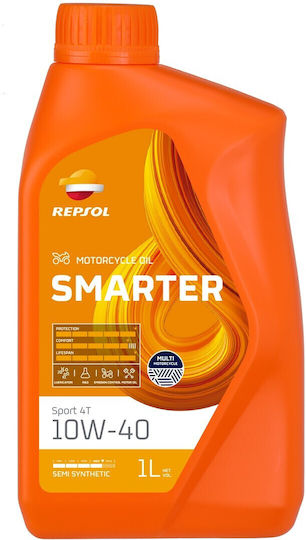 Repsol Smarter Sport 10W-40 Ημισυνθετικό Λάδι Μοτοσυκλέτας για Τετράχρονους Κινητήρες 1lt