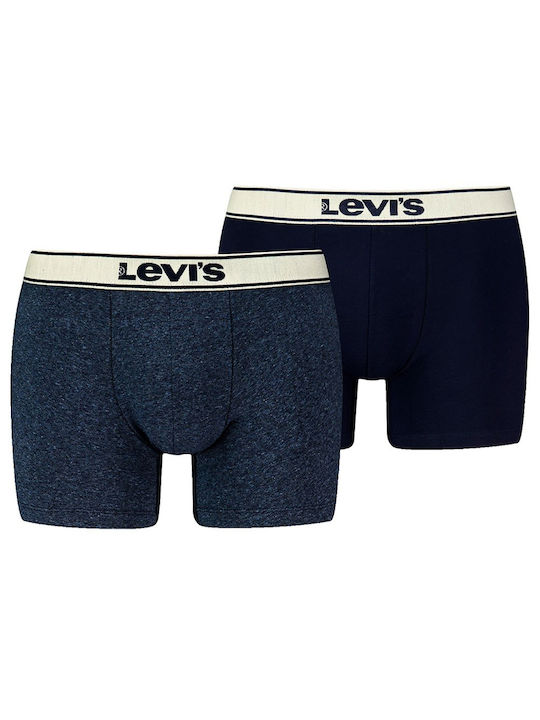 Levi's Herren Boxershorts Navy mit Mustern 2Packung