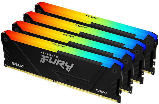 Kingston Fury Beast 128GB DDR4 RAM cu 4 module (4x32GB) și Viteză 3600 pentru Desktop