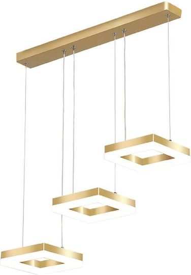 Powertech Hanging Ceiling Light Gold LED with Natural White Light 70x120x120cm