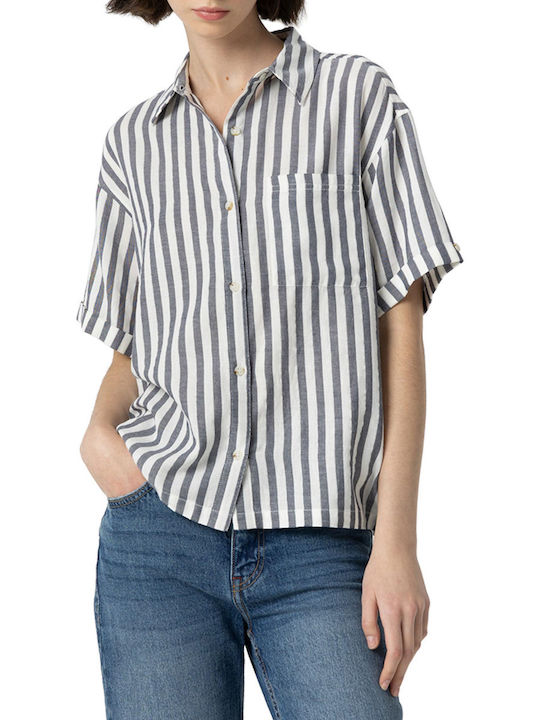 Tiffosi Women's Striped Long Sleeve Shirt White