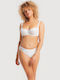 High-waisted Women's Slip with Lace White
