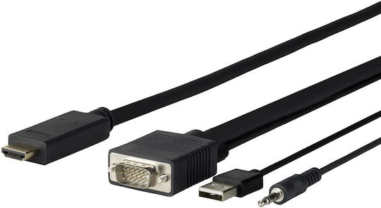 Vivolink Μετατροπέας VGA male σε HDMI male (PROVGAHDMI3)