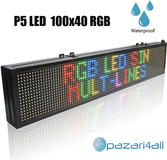 Semn LED rulant Cu o singură față Impermeabila 100x40cm RGB