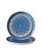 Güral Porselen Bilbao Plate Shallow made of Porcelain Blue with Diameter 27cm