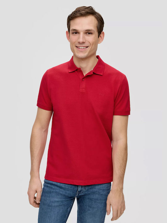 S.Oliver Men's Short Sleeve Blouse Polo Red Chilli