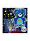 LED Kinder Tischlampe Projektor Stern Teddy mit Sternprojektion Blau 30x16cm