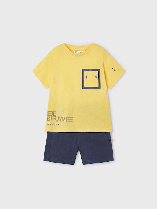 Kids' Set with Shorts Summer 2pcs Yellow Be Brave