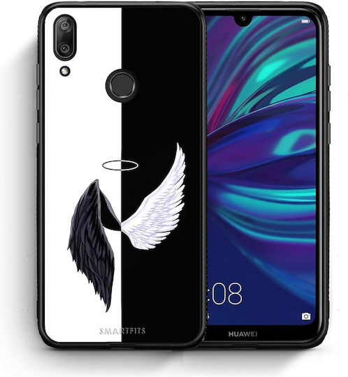 Smartfits Angels Demons Umschlag Rückseite Schwarz (Huawei Y7 2019 / Y7 Prime 2019)