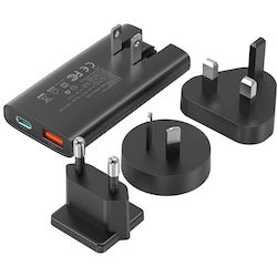 Choetech Încărcător Fără Cablu GaN cu Port USB-A și Port USB-C 65W Livrarea energiei Negruς (PD6011)