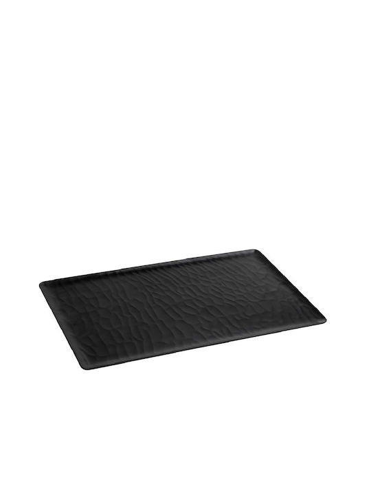 Espiel Wavy Matte Πιατέλα Σερβιρίσματος Ορθογώνια Πλαστική Μαύρη 53x32.5εκ. 6τμχ