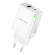 Borofone Charger Without Cable with USB-A Port and USB-C Port 45W Power Delivery Whites (BN16 Tough)