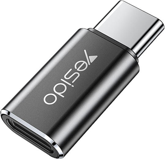Yesido Μετατροπέας USB-C male σε Lightning female Γκρι 1τμχ