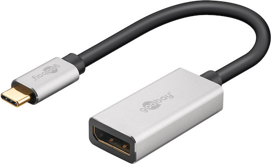 Goobay Μετατροπέας USB-C male σε DisplayPort female Γκρι 1τμχ 60195