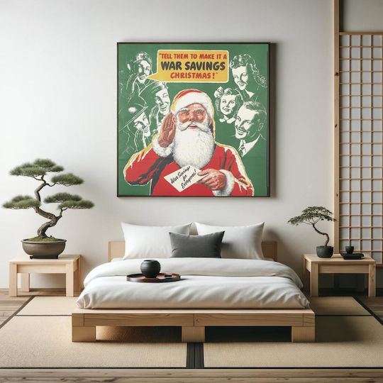 Tell Them To Make It A War Savings Christmas!whole: The Image Occupies The Majority Painting on Canvas 110x110cm